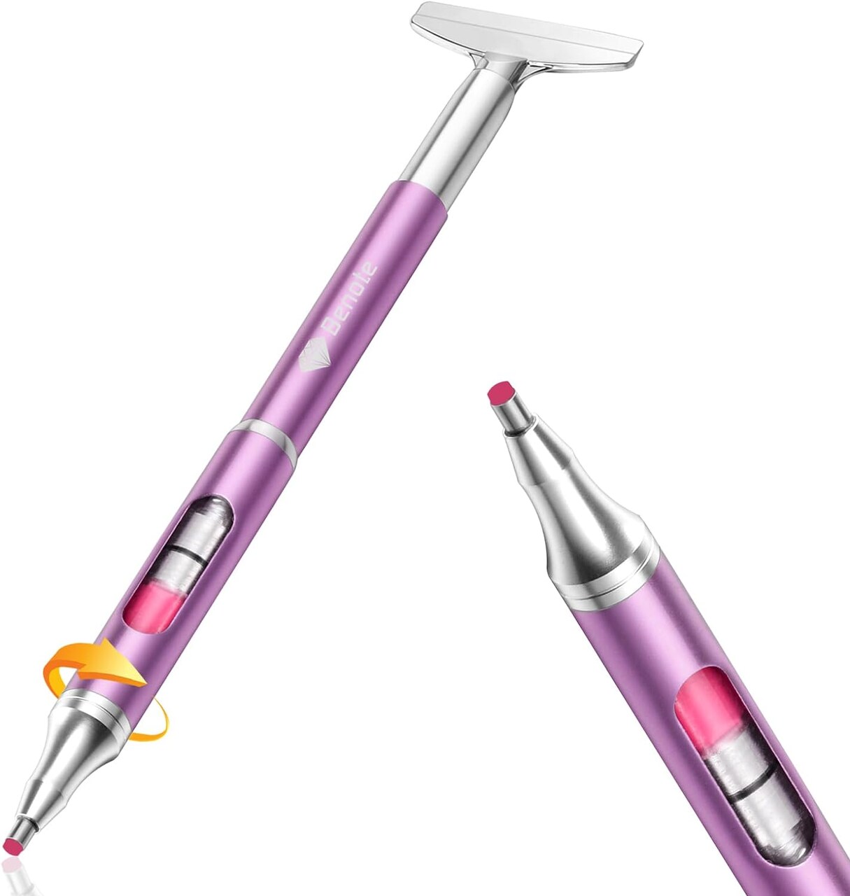 Diamond Art Painting Pen Refillable Wax & Diamond Paint Accessories Refillable Wax Pen Self-Stick Drill Pens with Metal Correction Plate for Art DIY Craft (B18)